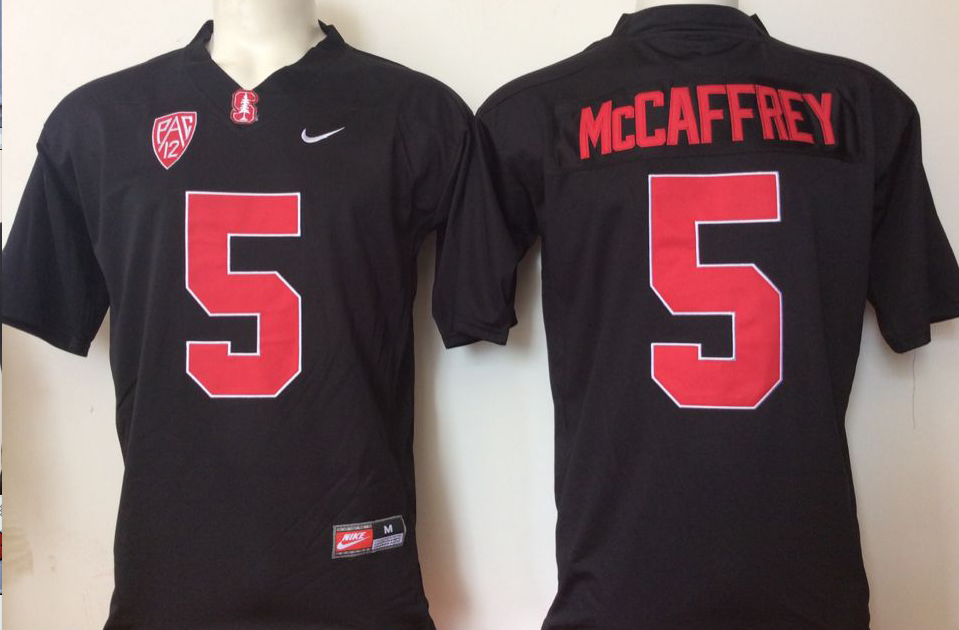 NCAA Men Stanford Cardinals Black #5  Mccaffrey